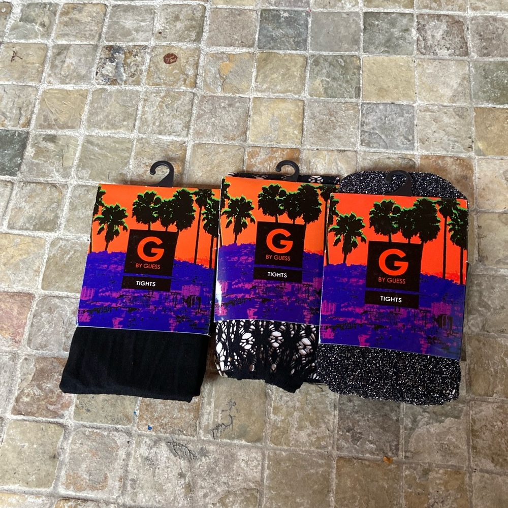 S/M bundle of 3 tights g by guess